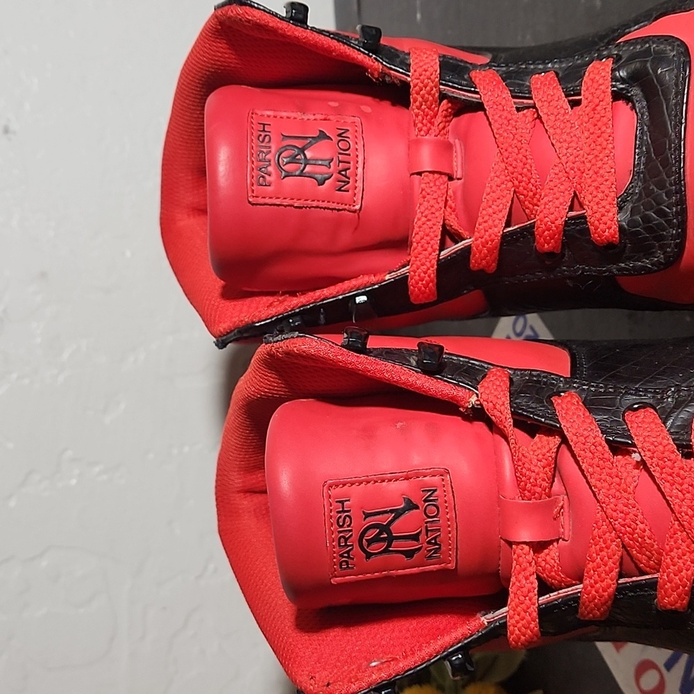 PARISH NATION Red Black Sneaker Boot 9.5 - Picture 8 of 14